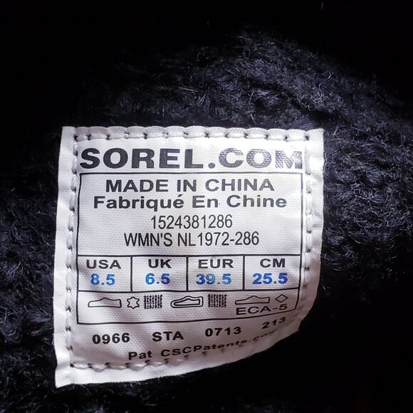 SOREL Chipahko Wool Blanket Winter Boot Tall Buckle Herringbone Leather Size 8.5 - Picture 9 of 9